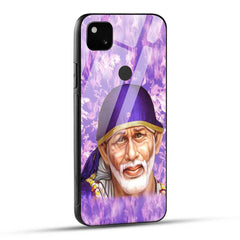 Pixel 4A Back Cover Sai Baba Print Glass Case
