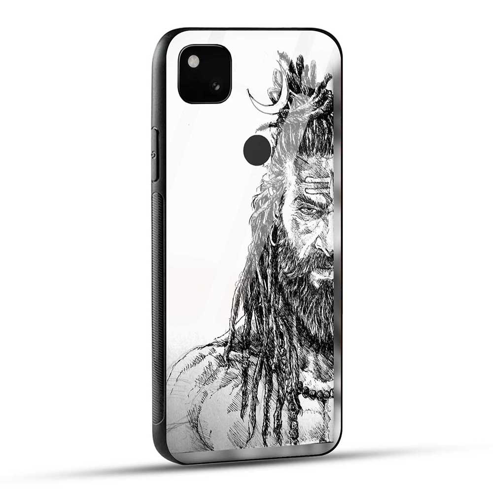 Pixel 4A Back Cover Lord Shiva Shankarji Bholenath Art Glass Case