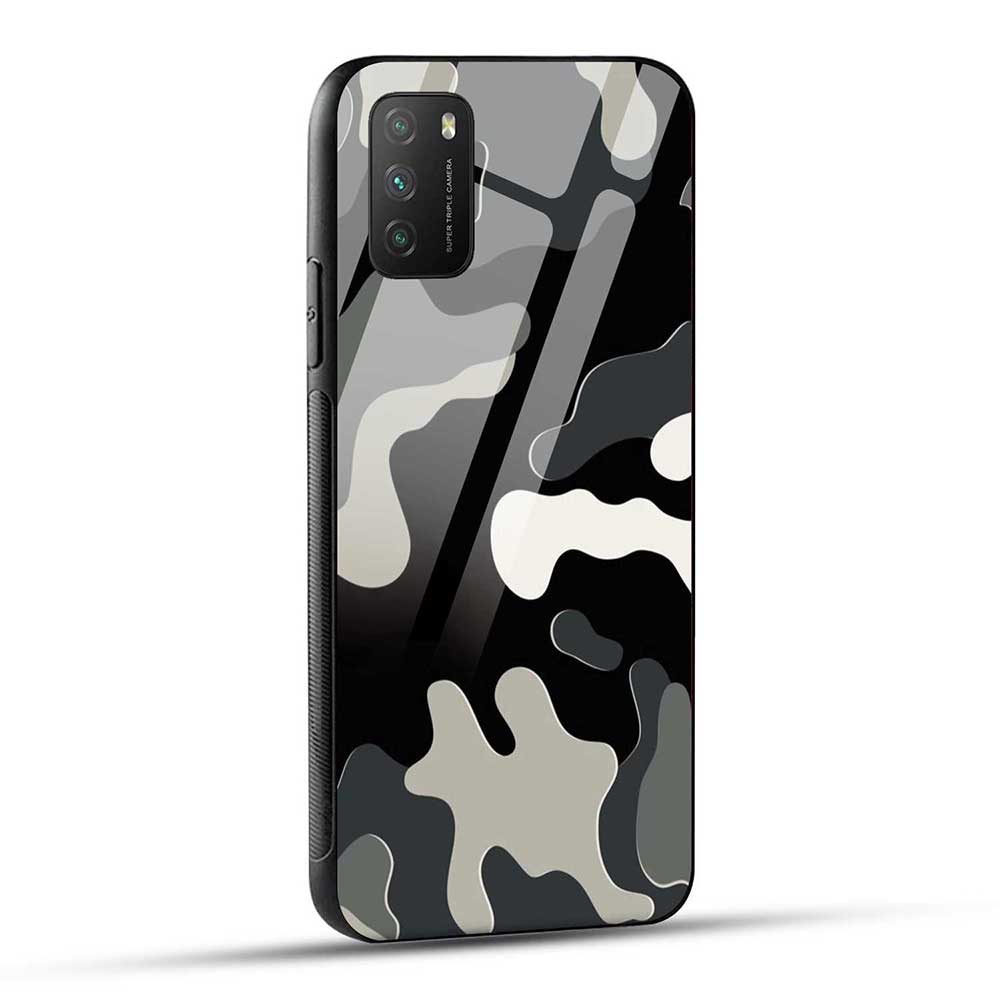 POCO M3 / Redmi 9 Power Back Cover Black Coumoflag Glass Case