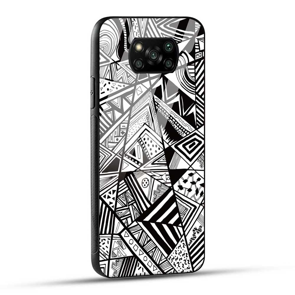 POCO X3 / POCO X3 Pro Back Cover Geometric Stripes Glass Case