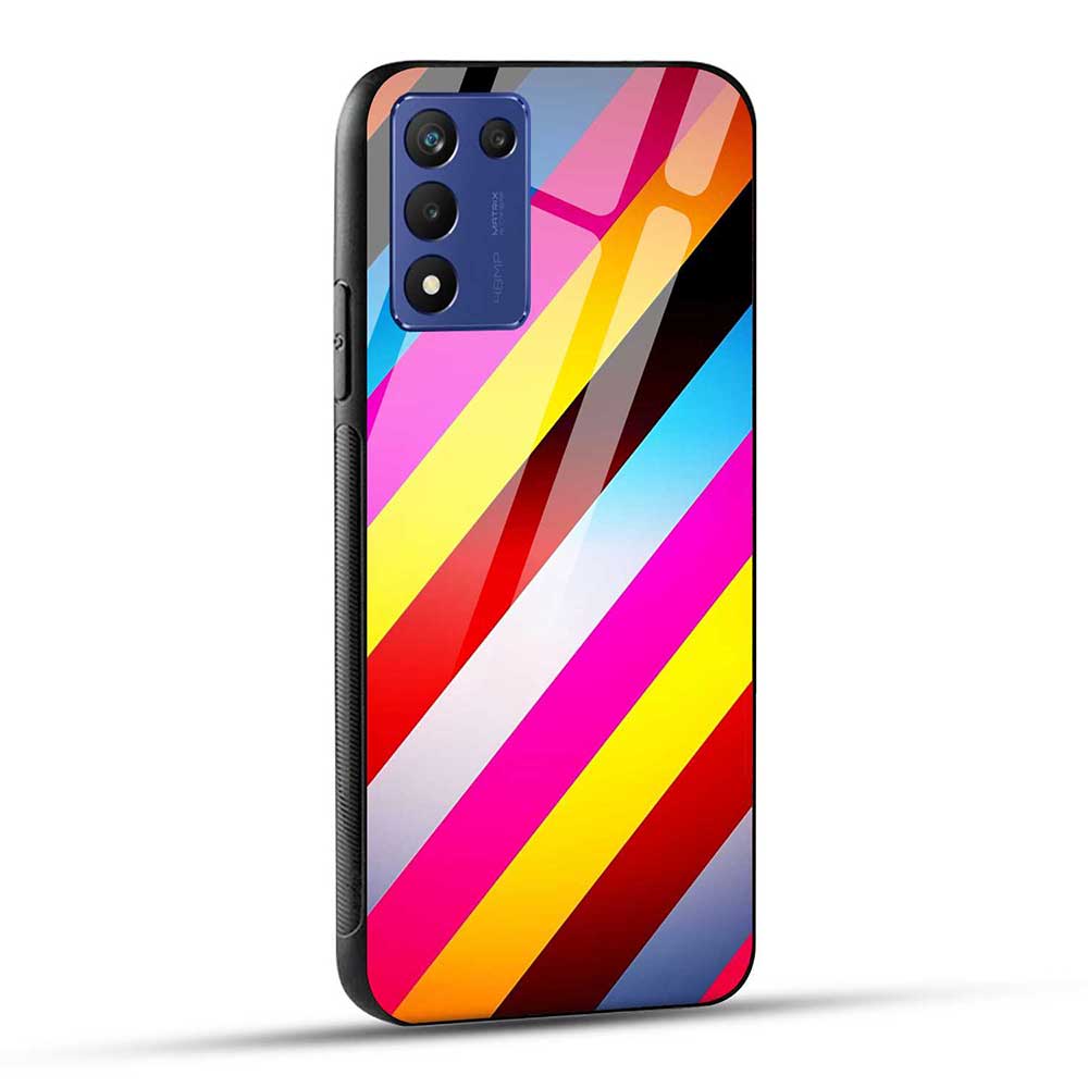 Realme 9 5G SE Back Cover colourfull Stripes Glass Case