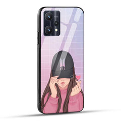 Realme 9 Pro Back Cover Cap Girl Glass Case