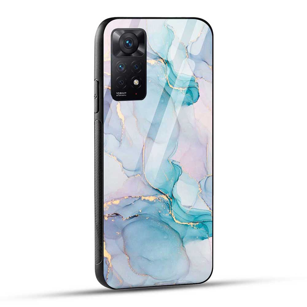 Redmi Note 11 Pro / Redmi Note 11 Pro 5G / Redmi Note 11 Pro Plus 5G Back Cover Blue Marble Glass Case