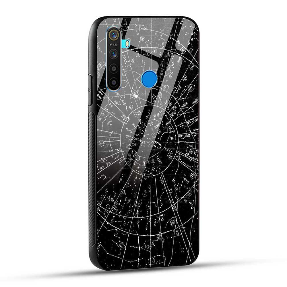 Realme 5 Pro Back Cover Geometric Glass Case