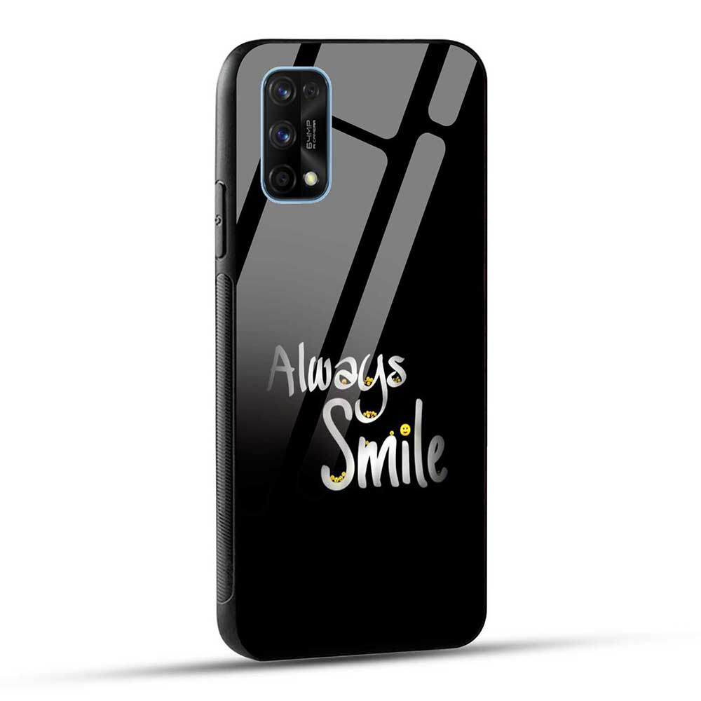 Realme 7 Pro Back Cover Always Smile Happy Glass Case