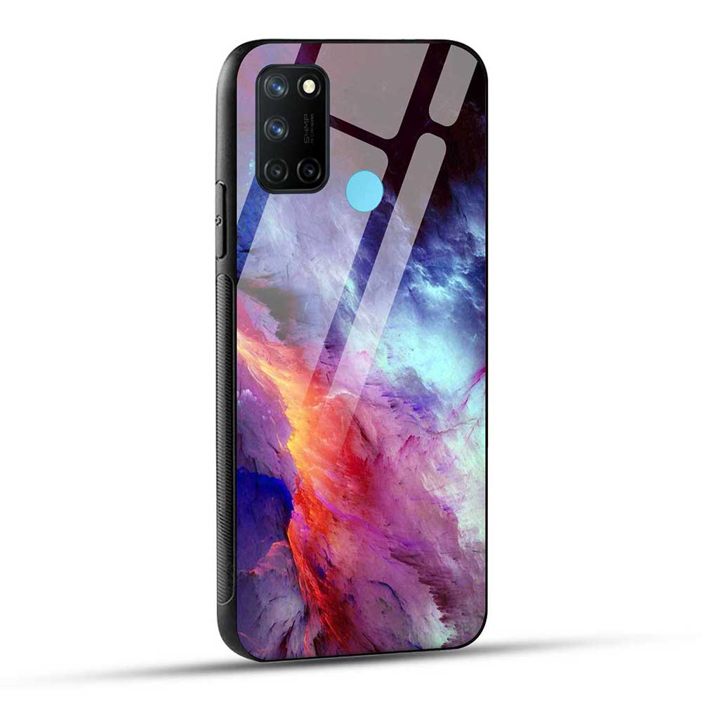 Realme 7i Back Cover Color Explosion Glass Case