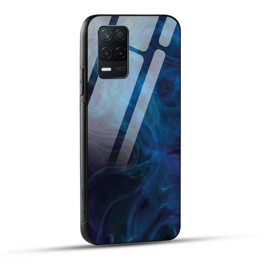 Realme 8 5G / Realme 8s 5G / Realme 9 5G / Realme Narzo 30 5G Back Cover Blue Smoke Color Glass Case