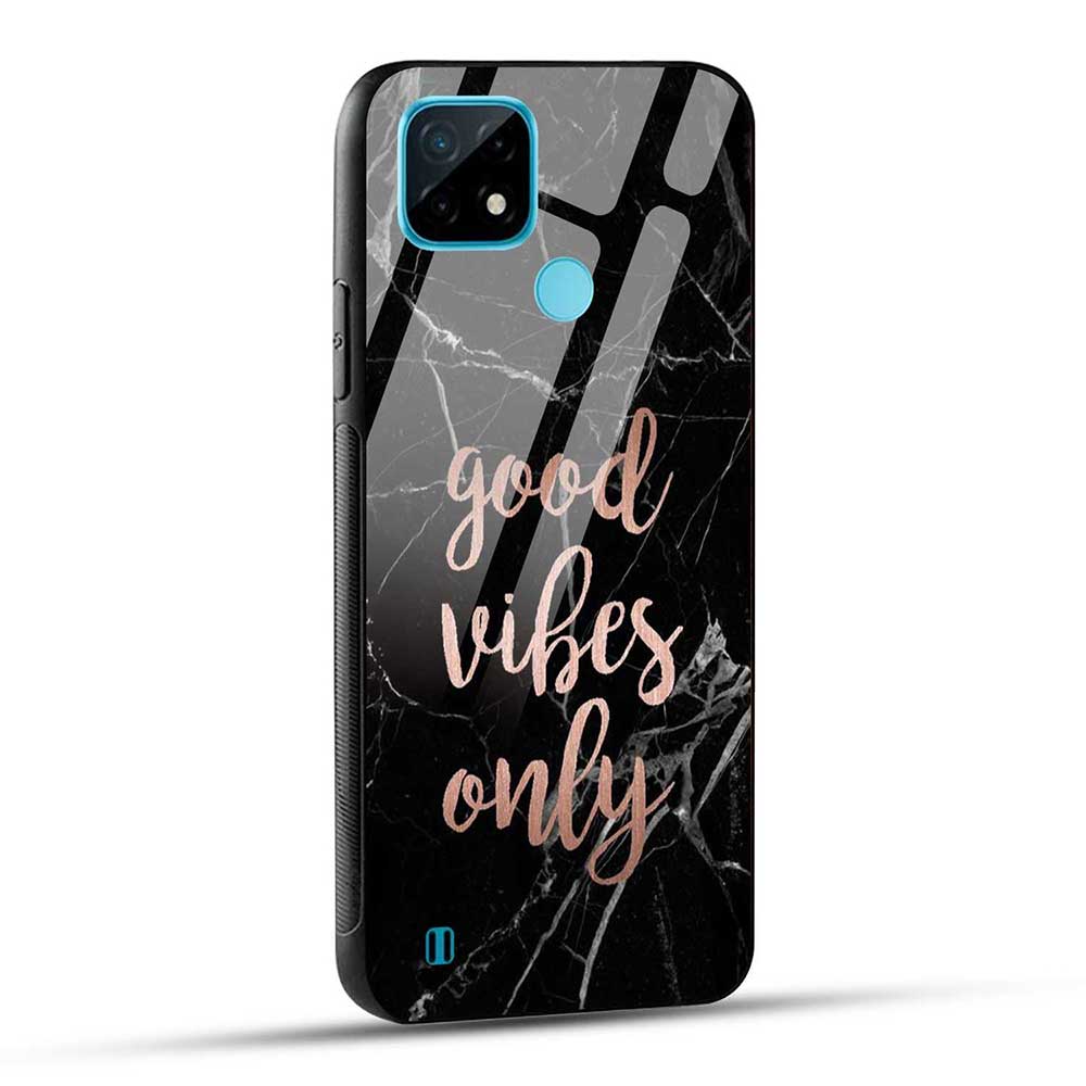 Realme C21 / Realme C21Y / Realme C25Y Back Cover Good Vibes Only Glass Case