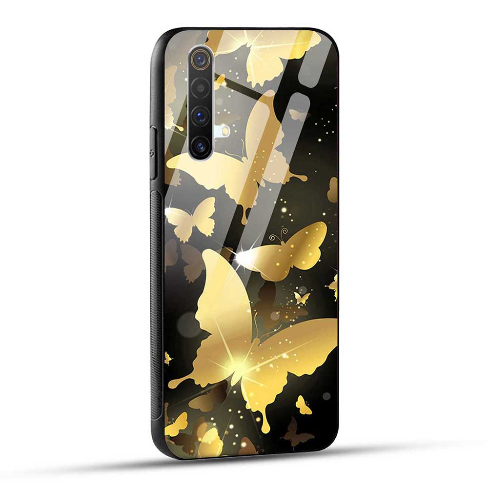 Realme X3 / Realme X3 SuperZoom Back Cover Gold Butterfly Glass Case