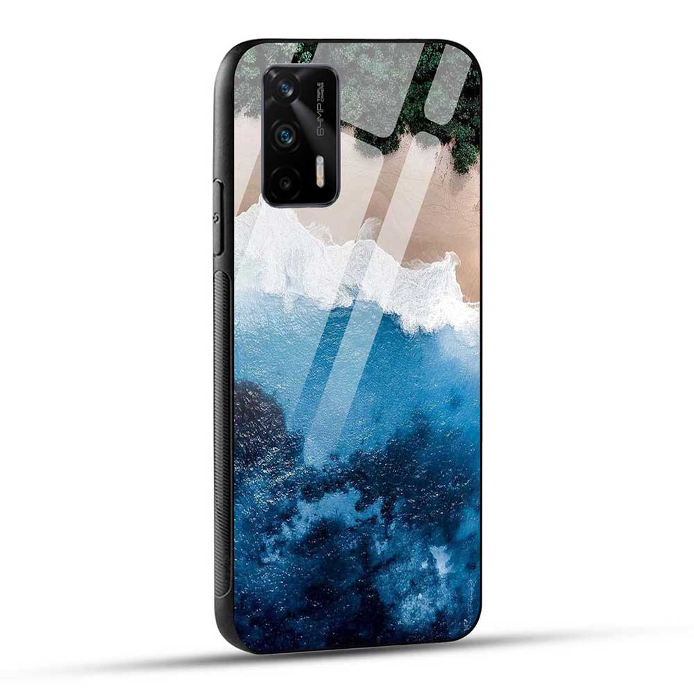 Realme GT 5G / Realme X7 Max 5G Back Cover Beach Ocean Blue Glass Case