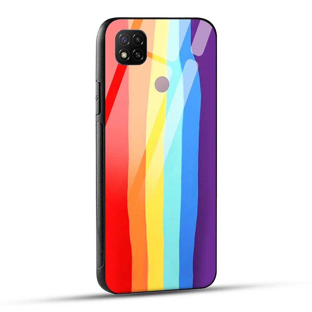 Redmi 9 / Redmi 9C / Poco C31 / Redmi 9 Activ Back Cover Rainbow Color Glass Case