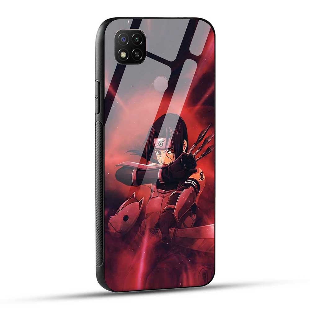 Redmi 9 / Redmi 9C / Poco C31 / Redmi 9 Activ Back Cover Red Itachii Uchihaa Glass Case
