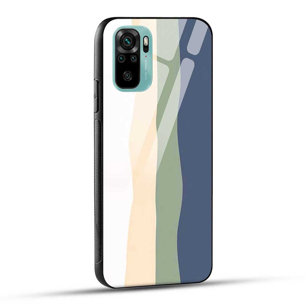 Redmi Note 10 / Redmi Note 10S / Redmi Note 11 SE Back Cover Vertical Color Stripes Glass Case