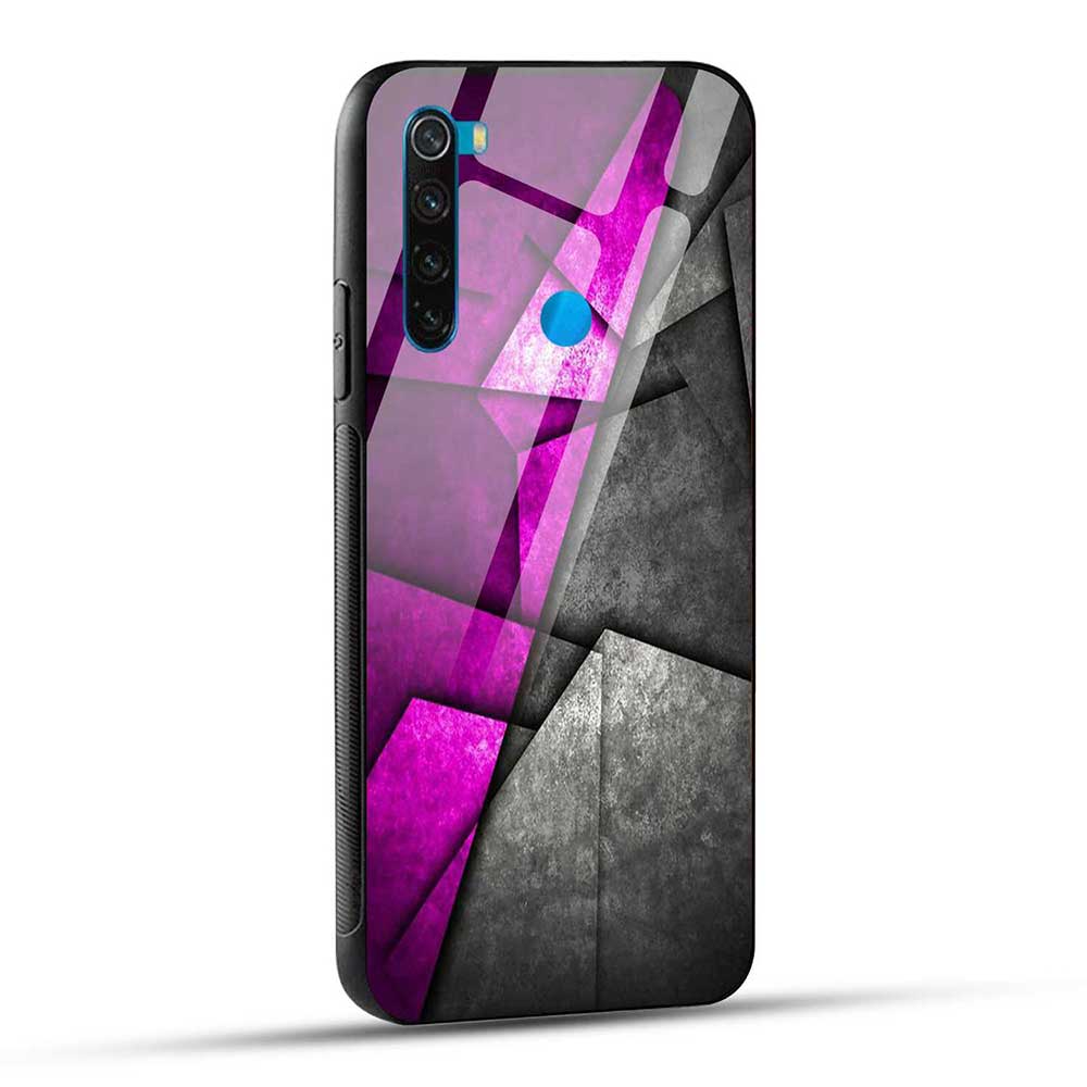 Redmi Note 8 Back Cover Purple Abstract Glass Case