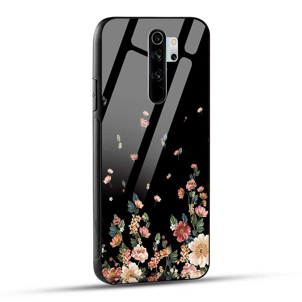 Redmi Note 8 Pro Back Cover Flowers Girly Glass Case