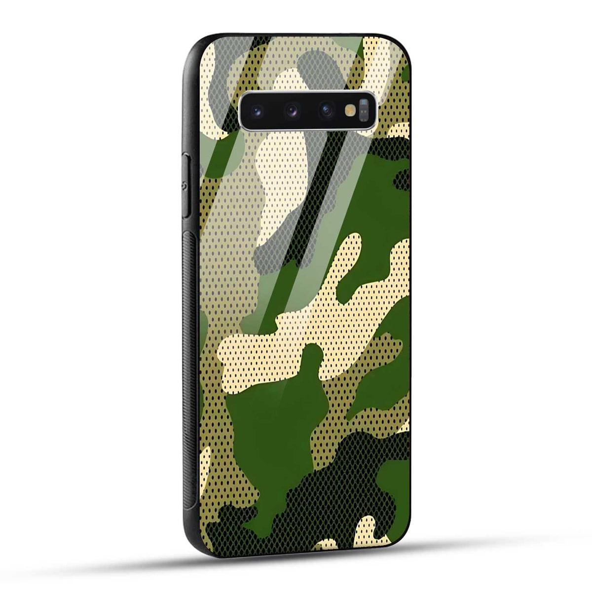 Samsung Galaxy S10 4G Back Cover Camouflage Printed Glass Case
