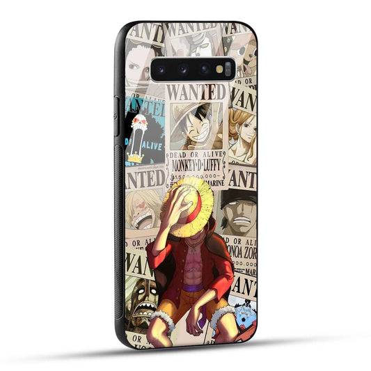 Samsung Galaxy S10 4G Back Cover Anime One Piece Wanted Luffy  Printed Glass Case