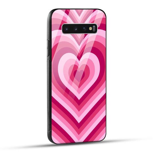 Samsung Galaxy S10 4G Back Cover Love Hearts Printed Glass Case