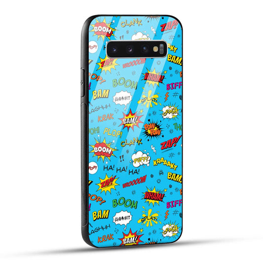 Samsung Galaxy S10 4G Back Cover Doodle Of Texts Printed Glass Case