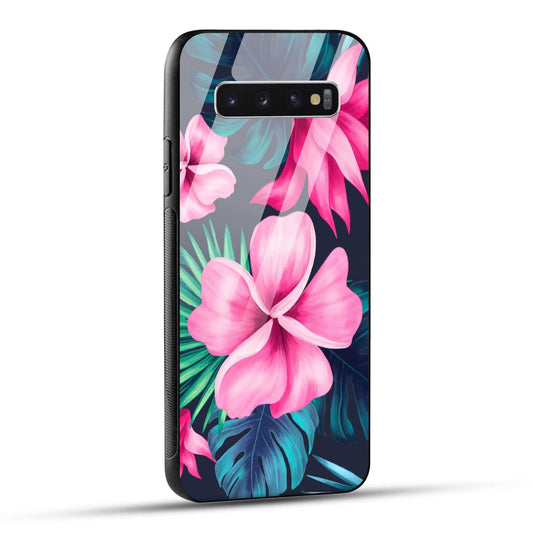 Samsung Galaxy S10 4G Back Cover Retro Flowers  Printed Glass Case