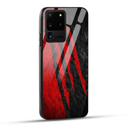 Samsung Galaxy S20 Ultra Back Cover Red Printed Glass Case