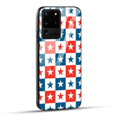 Samsung Galaxy S20 Ultra Back Cover Blue And Red Star Print Printed Glass Case
