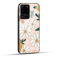 Samsung Galaxy S20 Ultra Back Cover Retro Flower Art Printed Glass Case