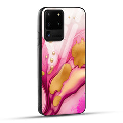 Samsung Galaxy S20 Ultra Back Cover Golden Marble Printed Glass Case