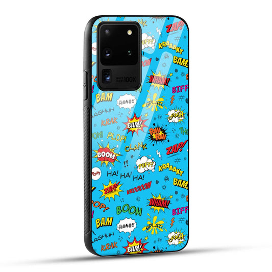Samsung Galaxy S20 Ultra Back Cover Doodle Of Texts Printed Glass Case