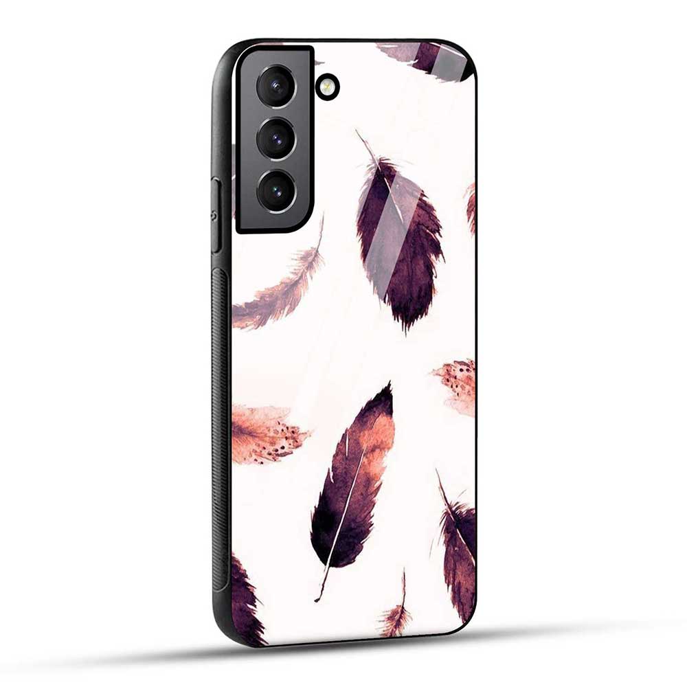 Samsung Galaxy S21 FE 5G Back Cover Beautiful Feathers Glass Case