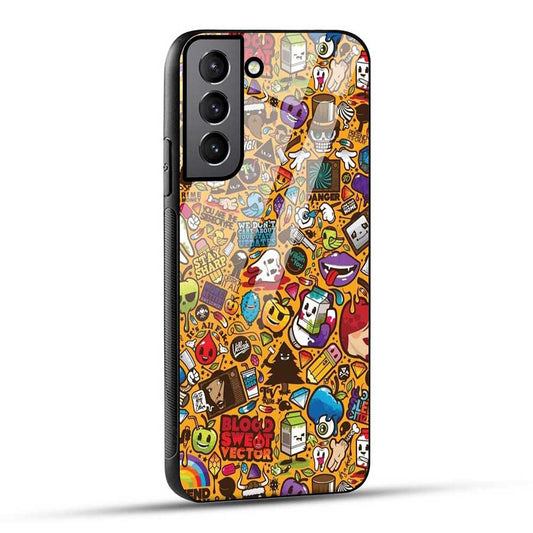 Samsung Galaxy S21 FE 5G Back Cover Graffiti Designer Glass Case