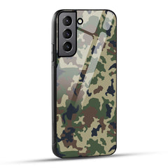 Samsung Galaxy S22 Plus 5G Back Cover Army Pattern Printed Glass Case