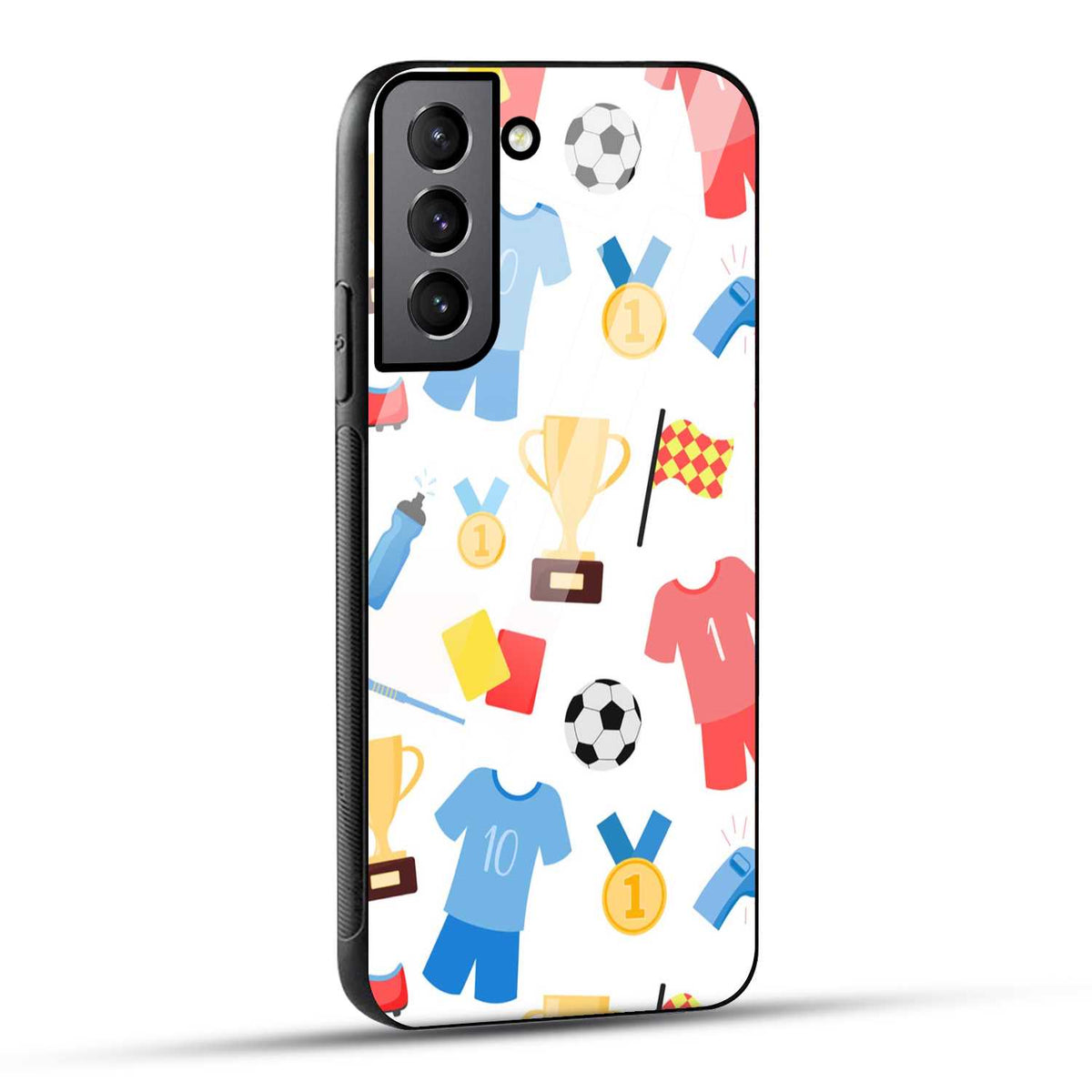 Samsung Galaxy S22 Plus 5G Back Cover Love For Football Printed Glass Case