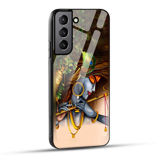 Samsung Galaxy S21 Plus 5G Back Cover Lord Krishna with Flute Printed Glass Case