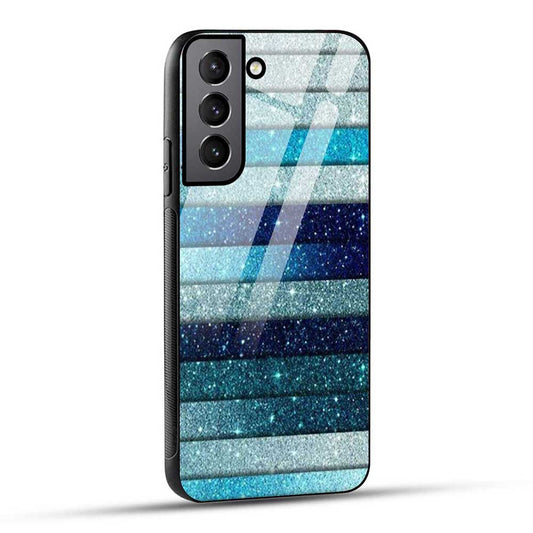 Samsung Galaxy S21 Plus 5G Back Cover Blue Glitter Glass Case
