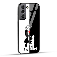 Samsung Galaxy S21 Plus 5G Back Cover Love Proposal Printed Glass Case