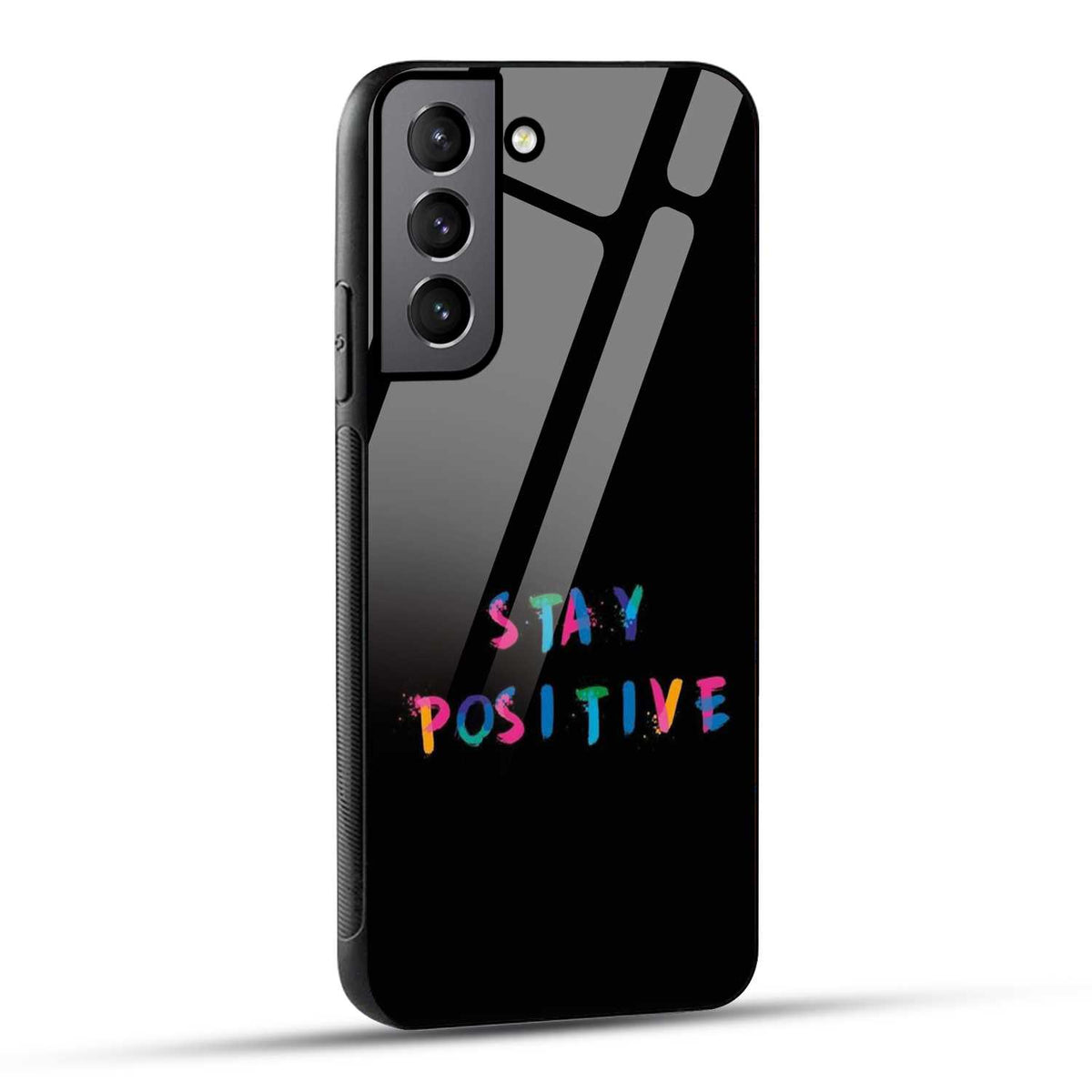 Samsung Galaxy S21 Plus 5G Back Cover Stay Positive Printed Glass Case