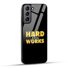 Samsung Galaxy S21 Plus 5G Back Cover Hard Work Works Empowerment Quote Printed Glass Case