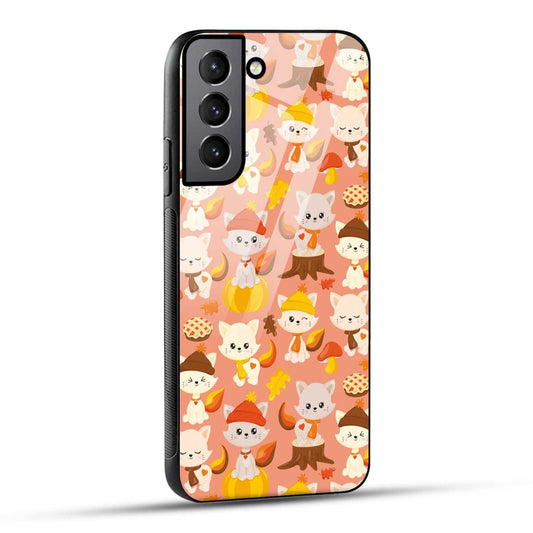 Samsung Galaxy S21 Plus 5G Back Cover Cute Kittys Printed Glass Case