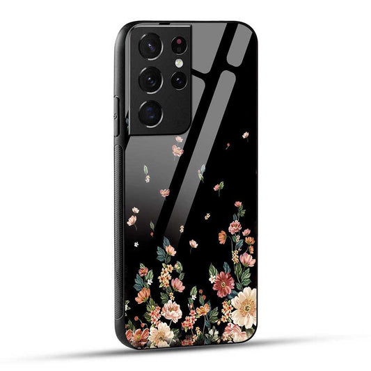 Samsung Galaxy S21 Ultra 5G Back Cover Flowers Girly Glass Case