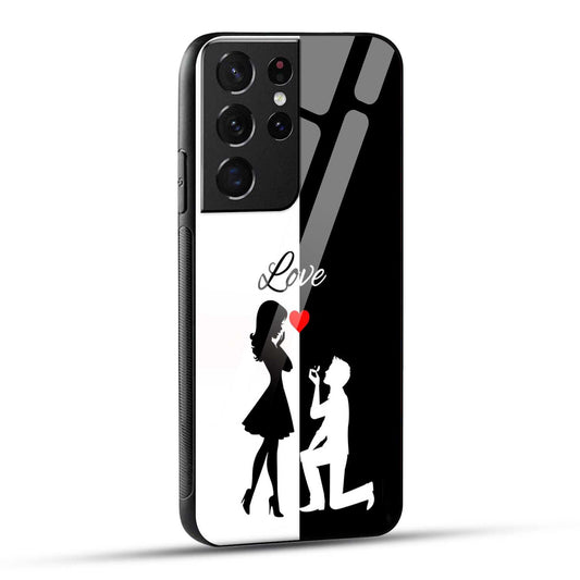 Samsung Galaxy S21 Ultra 5G Back Cover Love Proposal Printed Glass Case