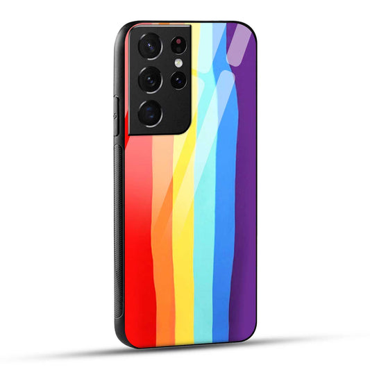 Samsung Galaxy S21 Ultra 5G Back Cover Rainbow Color Printed Glass Case