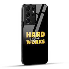 Samsung Galaxy S21 Ultra 5G Back Cover Hard Work Works Empowerment Quote Printed Glass Case