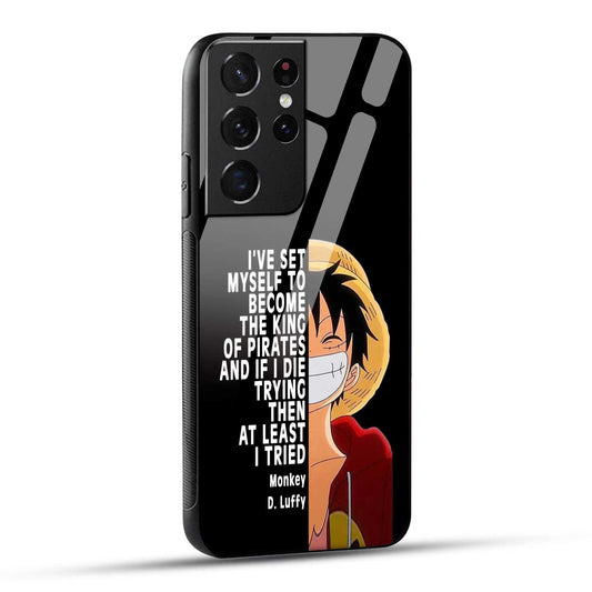 Samsung Galaxy S21 Ultra 5G Back Cover Anime One Piece Monkey D. Luffy  Printed Glass Case
