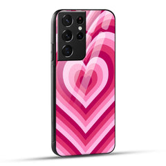 Samsung Galaxy S21 Ultra 5G Back Cover Love Hearts Printed Glass Case