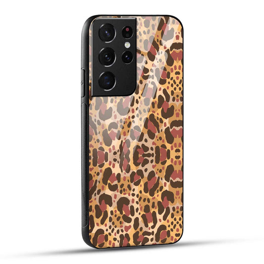 Samsung Galaxy S21 Ultra 5G Back Cover Unique Brown Texture Printed Glass Case