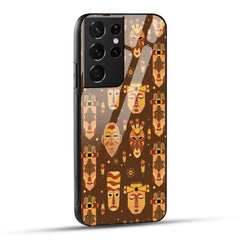 Samsung Galaxy S21 Ultra 5G Back Cover Tribal African Mask Printed Glass Case