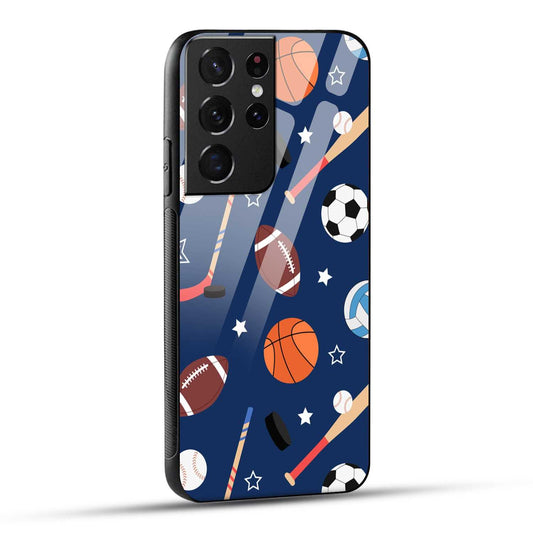 Samsung Galaxy S21 Ultra 5G Back Cover Every Sports Matter Printed Glass Case