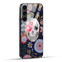 Samsung Galaxy S23 Plus 5G Back Cover Floral Skull Printed Glass Case