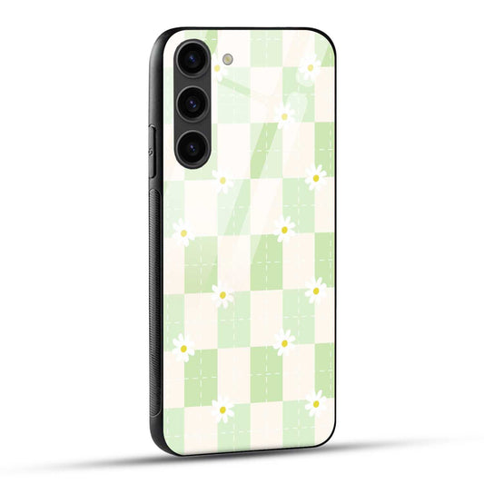Samsung Galaxy S23 Plus 5G Back Cover Green Flower Seamless Printed Glass Case